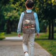 thumbnail image 3 of Aplkyhs Retro Train School Backpack for Boys Girls Ages 6-18 Ergonomic Padded Adjustable Straps Large Capacity Water Resistant Bookbag for Elementary Middle High School Daily Use, 3 of 7
