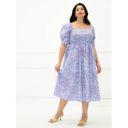 ELOQUII Elements Women's Plus Size Zebra Print Fit N' Flare Dress