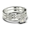 thumbnail image 2 of Beautiful Minimalist 1.70 Carat Baguette Cut Diamond Moissanite Engagement Ring, Classic Wedding Ring in 925 Sterling Silver With 18k White Gold Plating, Trio Set, Matching Band, 2 of 4