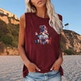 thumbnail image 2 of Usmisi 4th of July Tank Tops Comfy Breathable Loose Fit Patriotic Tshirts Vest Womens Fashion Independence Day Gnome Print Crewneck Sleeveless Summer Blouses Wine m, 2 of 4