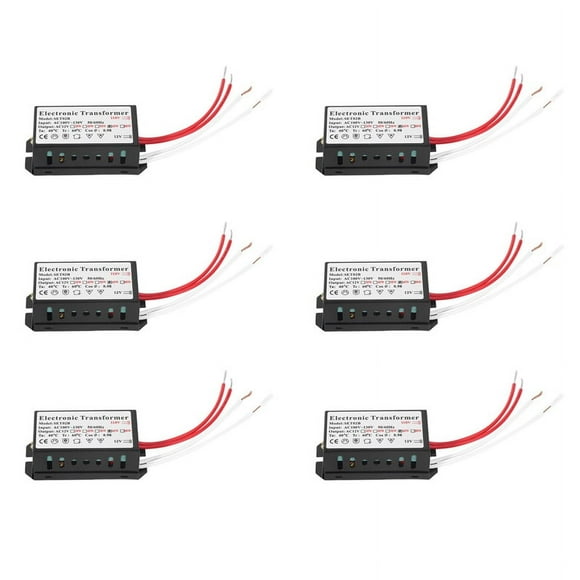 6X 110V A 12V 60W Luz Halogena Conversor de Fuente de Alimentacion Transformador Electronico Negro