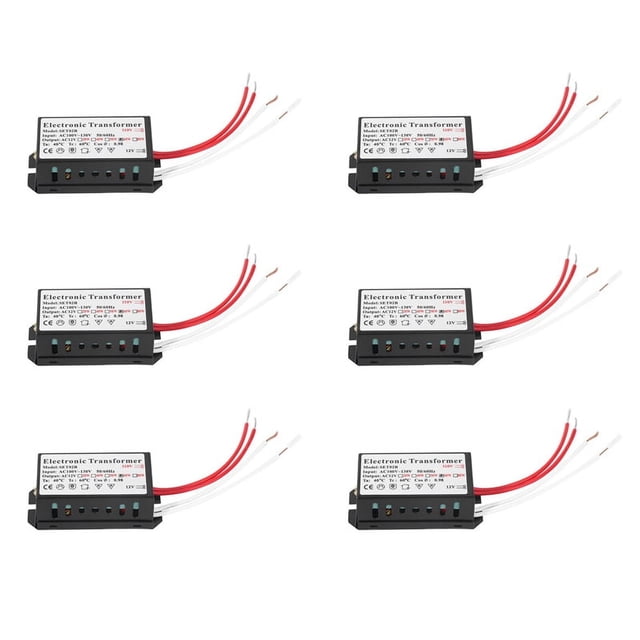 6X 110V A 12V 60W Luz Halogena Conversor de Fuente de Alimentacion Transformador Electronico Negro