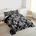 thumbnail image 3 of Feelyou Grey Tribal Damask Twin Comforter Sets, Vintage Bohemian Floral Bedding Set, 2pcs, 3 of 8