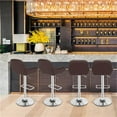 thumbnail image 3 of Bar Stools,Dustpan Chair Square Foot Bar Stool Set of 2 Modern Square PU Leather Adjustable BarStools Counter Height Stools with Arms and Back Bar Chairs 360° Swivel Stool Brown, 3 of 7