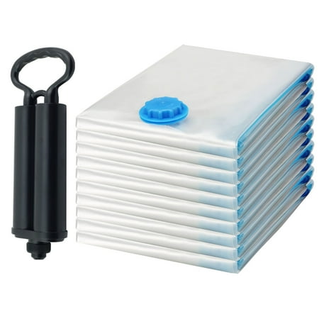 10 Pack Extra Large Felji Space Saver Bags Vacuum Seal Storage Bag Organizer 31x39 inches, 80x100 cm + Free Pump