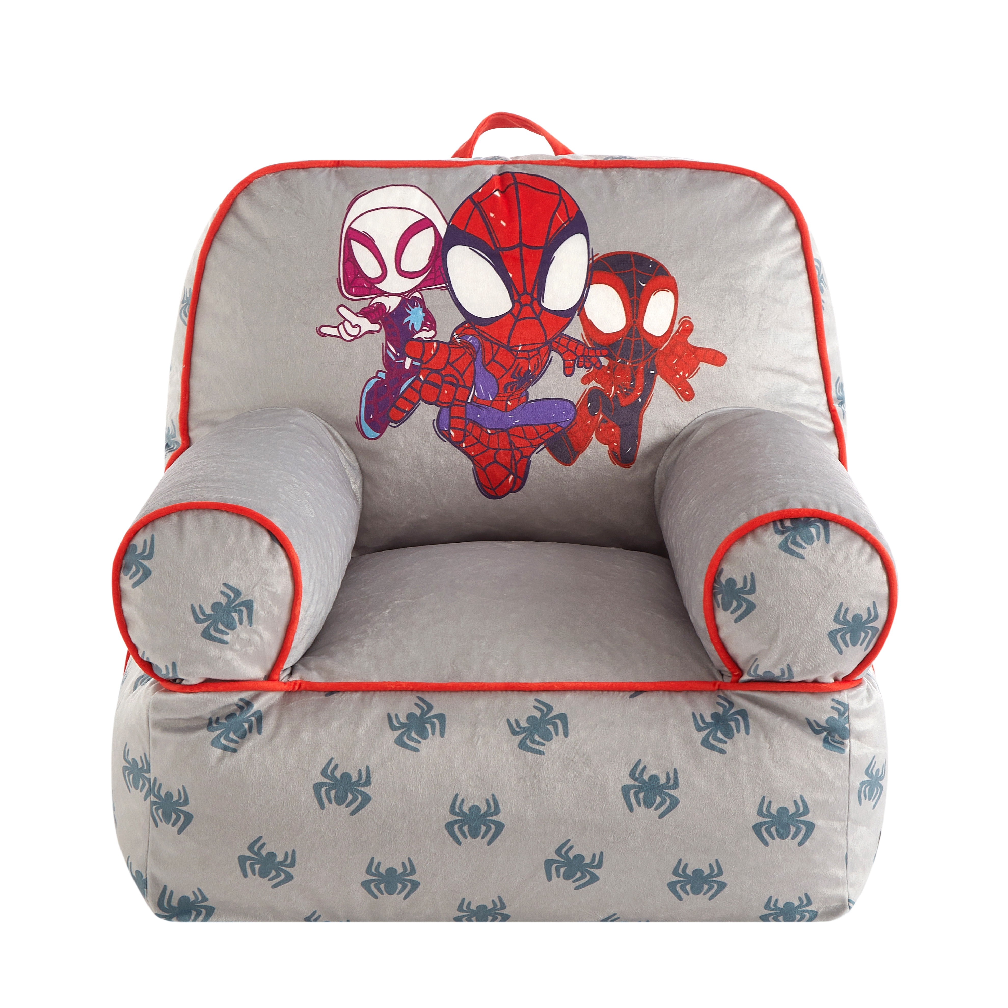 Spidey & Friends Toddler Square Bean Bag Chair, Grey
