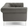 thumbnail image 3 of Modway Idyll Tufted Button Upholstered Leather Chesterfield Sofa in Gray, 3 of 6