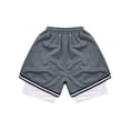 thumbnail image 4 of Rswnyirn Kids Boys 2 in 1 Running Athletic Shorts Mesh Quick Dry Sport Active Trunks Grey 10-11, 4 of 7