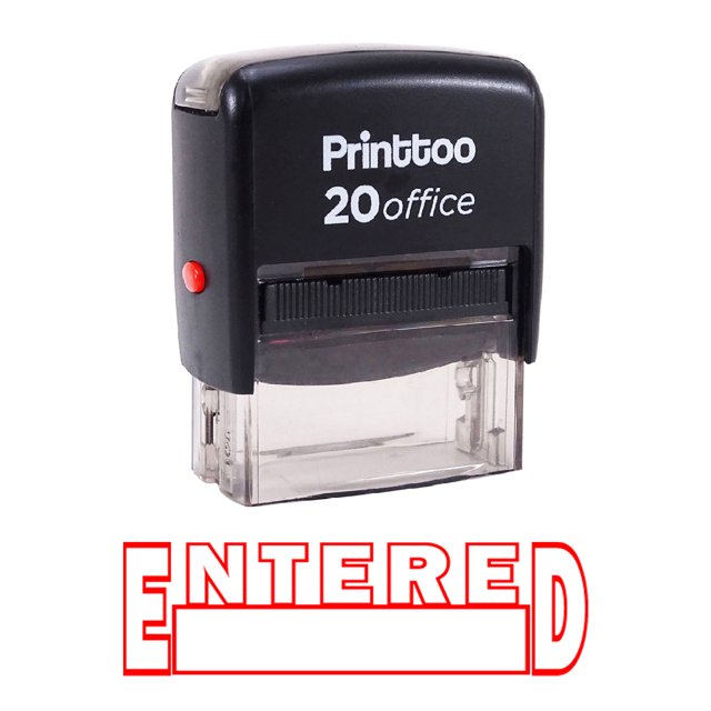 Printtoo Self Inking Rubber Stamp ENTERED Office Stationary Stamp-Red