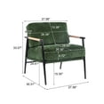 thumbnail image 3 of GDF Studio Modern Armchair with Metal Frame, Wood Accents, and Plush Cushions, Black, 3 of 9