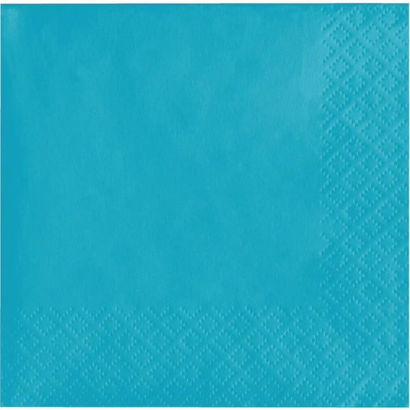 600/Case Bulk Bermuda Blue 2 Ply Beverage Napkins