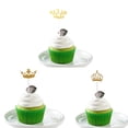 thumbnail image 4 of 5 adornos para tartas de boda de madera con forma de corona dorada SKCQ001, 4 of 9