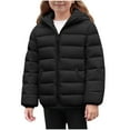 thumbnail image 2 of Tdoqot Girls Lightweight Winter Coats with Hood- Full Zip Warm Casual Kids Puffer Jacket Black Size 5, 2 of 8
