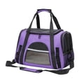 thumbnail image 3 of Bolsa de transporte para mascotas, transpirable, para viajes, para gatitos, cachorros y perros pequeños. Púrpura, 3 of 8