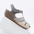thumbnail image 3 of Ruiatoo Wedge Sandals for Women Closed Toe Comfortable with Massage Function Outdoor Platform Sandals (C801-2, Grey 41), 3 of 5
