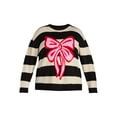 thumbnail image 5 of 99 Jane Street Women’s and Women's Plus Striped Sweater with Bow Design, Sizes XS-4X, 5 of 6