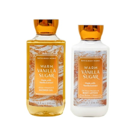 Bath and Body Works Warm Vanilla Sugar 2 Piece Gift Set - Shower Gel and Body Lotion - Full Size