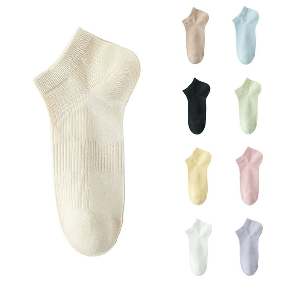 OVBMPZD Womens Socks Size 9-11 Cotton Low-Cut Beige Footies Socks Moisture Wicking Socks Women