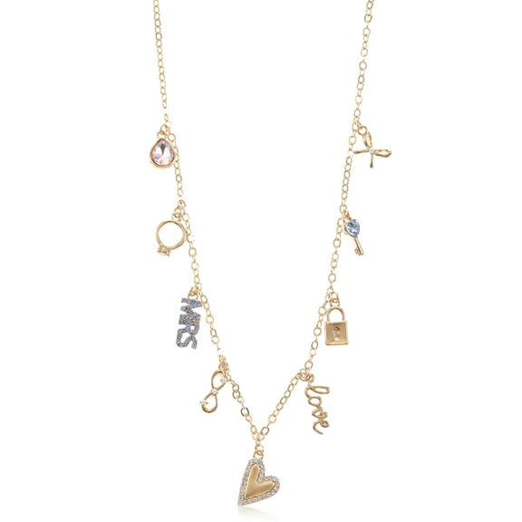 WIT Accessories Women's 16" Bridal Charm Necklace, Goldtone, 1 Piece