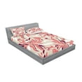 thumbnail image 2 of Ambesonne Floral Fitted Sheet & Pillow Sham Set, Pastel Florets, Queen, Beige Coral Maroon, 2 of 2