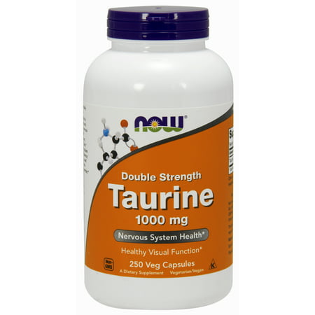 NOW Supplements, Taurine, Double Strength 1000 mg, 250 Veg (Best Sources Of Taurine)