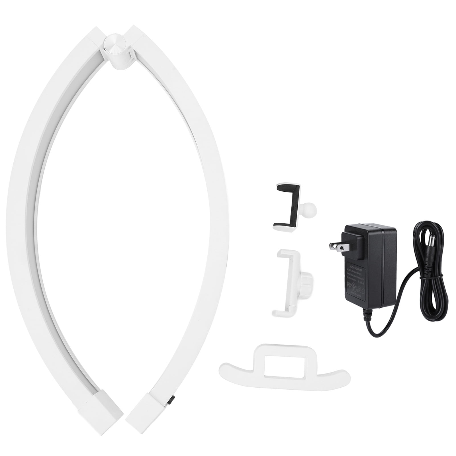22 Inch Half Moon Nail Desk Lamp, Foldable Manicure Tattoo Desk Light Beauty Lamp 3200-5600K Adjustable Color Temperature with Phone Holder for Facial Manicure Tattoo