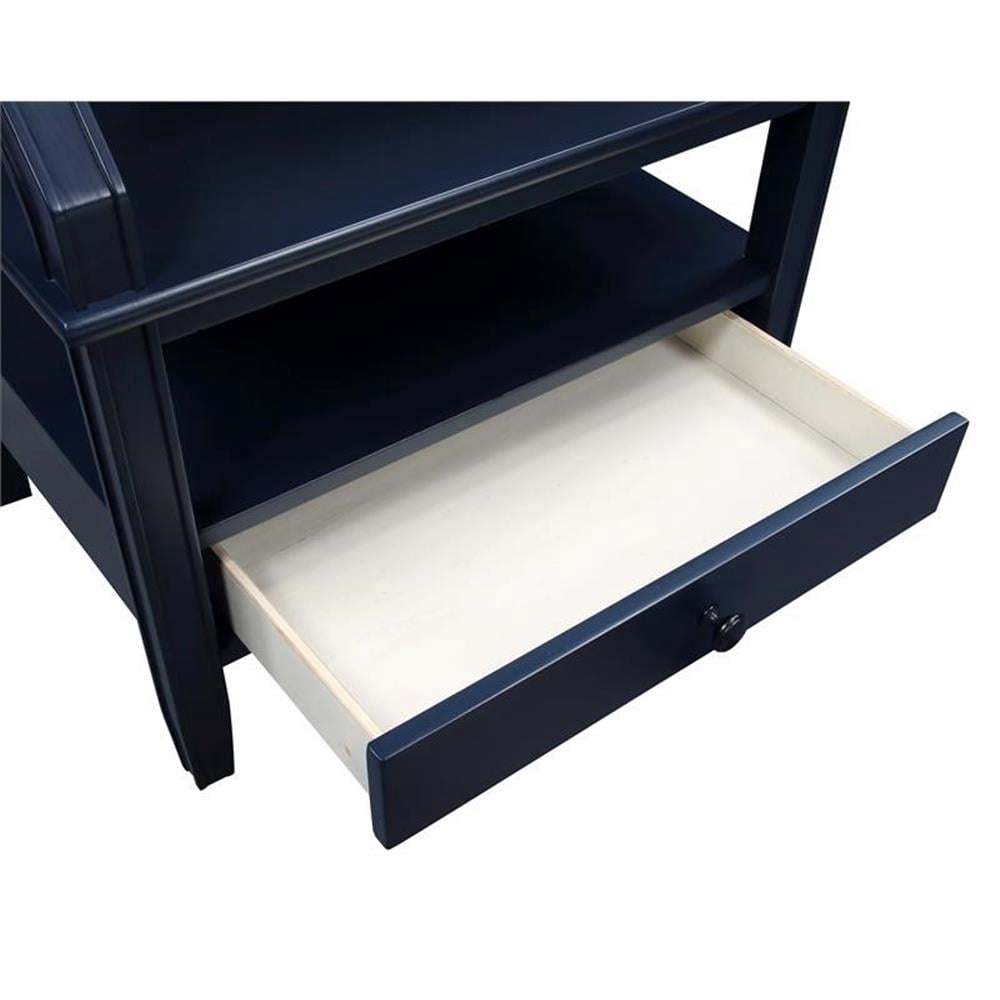 Comfort Pointe Newton Midnight Blue Wood Storage 1-drawer Nightstand