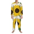 thumbnail image 4 of Kll Sunflowers Sleepwear Mens Flannel Pajamas,Long Cotton Pj Set, 4 of 9