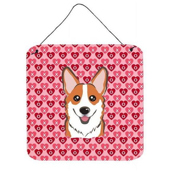Red Corgi Hearts Wall or Door Hanging Prints