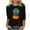ZQR8-Black, variant on VKOYWKM Womens Halloween Shirts 3/4 Length Sleeve Women Tops Halloween Pumpkin Graphic T Shirts Holiday Crew Neck Three Quarter Length Sleeve Fall Blouses