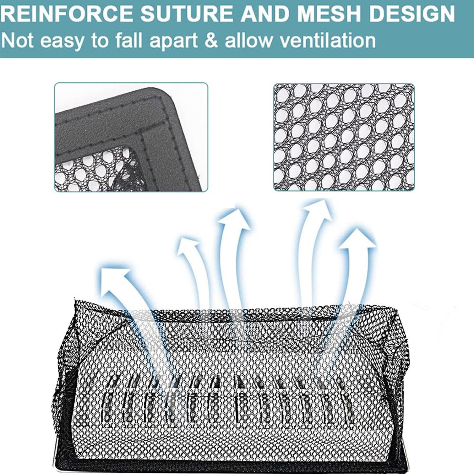 BRELIL 2Pcs Durable Floor Filter Screen, 4X10 Inch Ventilation Opening Mesh, 3PC Polyester PVC Floor Trough Net Pocket, Household Standing Garbage Collection Net for Home Air Duct Register
