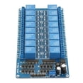 thumbnail image 1 of Placa de interfaz de relé, módulo de relé de 12 V de 16 canales Módulo de relé de canal Tablero de control de relé Durabilidad probada en el tiempo, 1 of 11
