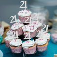 thumbnail image 4 of Cupcake Toppers Sotpot, 21 cumpleaños, 30 unidades, purpurina plateada, 4 of 6