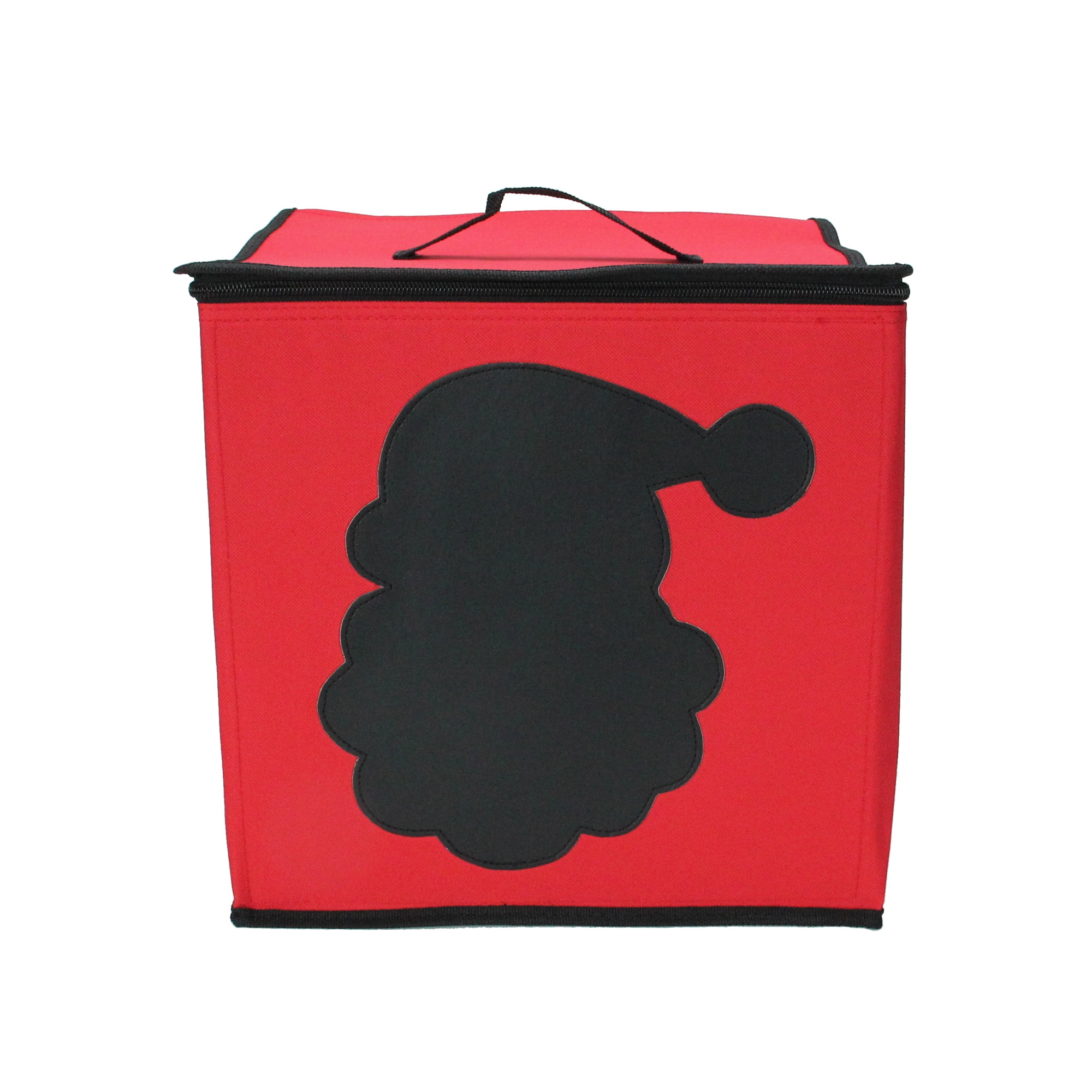 12" Red Square MultiUse Christmas Storage Box with Santa Chalkboard