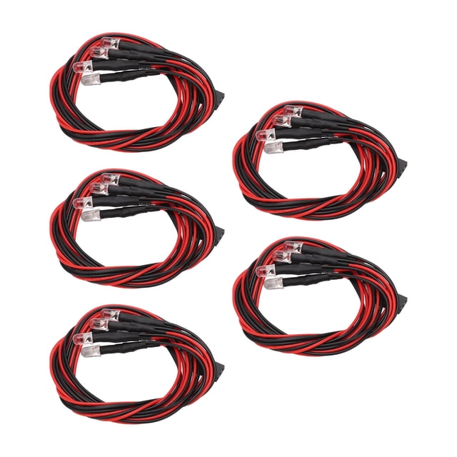 5 Juegos de 4 luces LED para coche RC, alto brillo, diámetro de 5mm, luz blanca y roja, Kits de luces LED RC para faros modificados