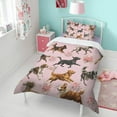 thumbnail image 4 of Dogs with Flowers Duvet Cover and Pillowcase Set for Single Bedding, Bedroom Accessories for Kids Teens, 4 of 5