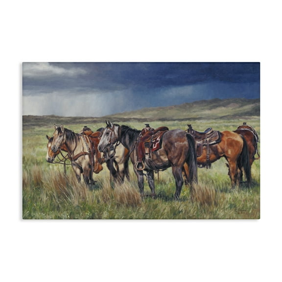 Stupell Industries Hurry Up & Wait Animals & Insects Painting Gallery Wrapped Canvas Art Print Wall Art, 24 x 16