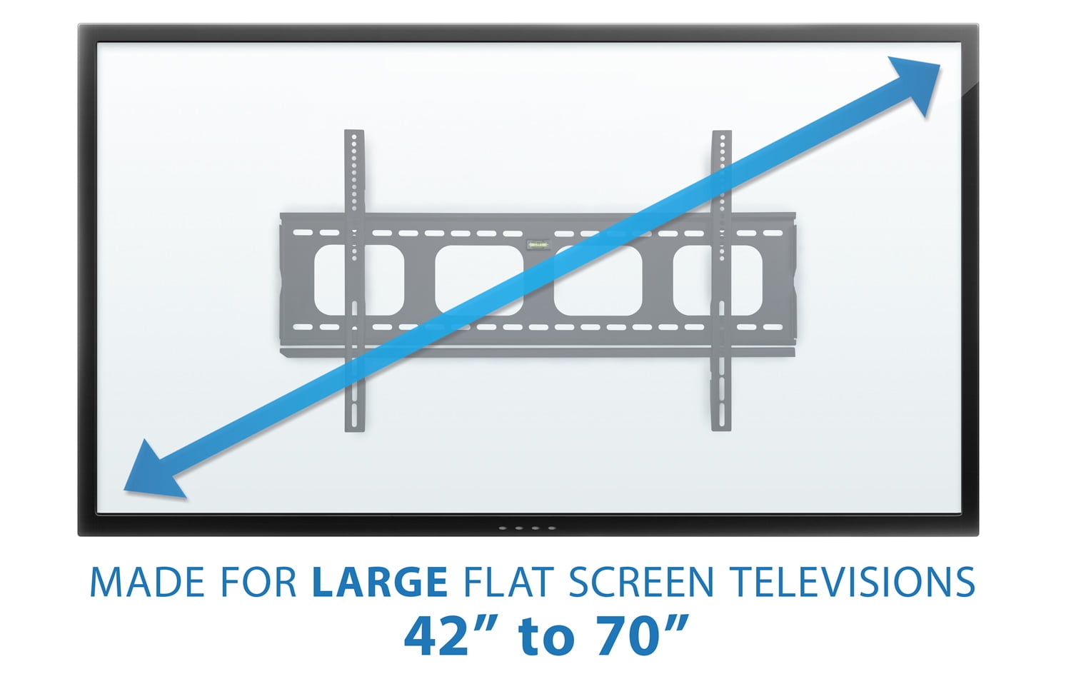 Mount-It! Heavy Duty Low Profile Fixed Tv Wall Mount, Fits 43"-70" Tv's, Capacity 220 lbs., for Large Tv's