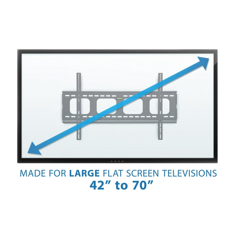 Mount-It! Low Profile Fixed Flat Screen TV Wall Mount Bracket for 42 to  70 TV's, 220 lbs. Capacity