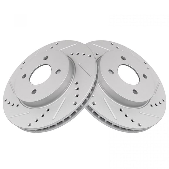 Performance Front Drilled Slotted Coated Brake Rotor Set For Versa Versa Note