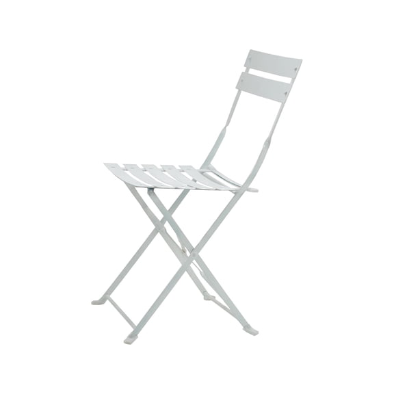 Pemberly Row 17.25" Folding Metal Bistro Chair in White (Set of 2)