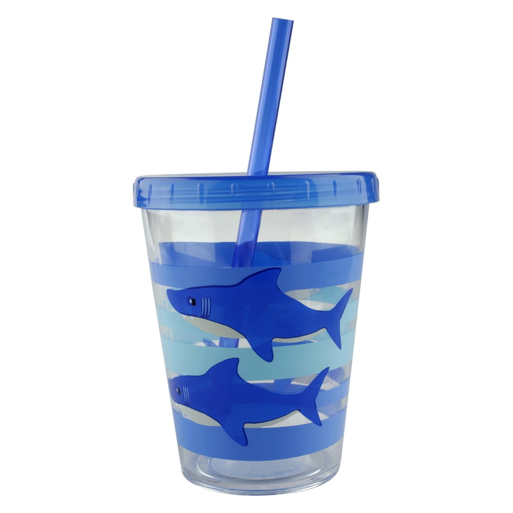 plastic tumbler cups with lid and straw