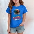 thumbnail image 4 of mgoYE 250th Anniversary USA Polo Shirt Girls Girls Boys American Flag 250th Anniversary Commemorative Tee, Crew Neck Loose Fit Daily Tee(Blue,2-3 Years), 4 of 5