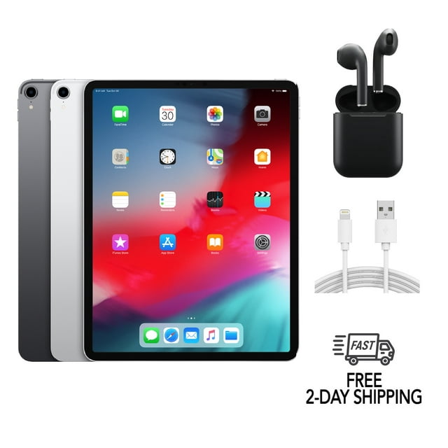 Apple iPad Pro 12,9 Pouces (3e Gén) A2014 (WiFi + Cellulaire Déverrouillé) 64 Go Gris Cosmique (Grade A+) avec Écouteurs Sans Fil