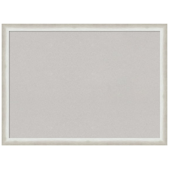 Amanti Art Grey Cork Board Wood Framed Two Tone Silver Bulletin Board 30 in. x 22 in.