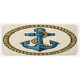 thumbnail image 1 of Anchor Kitchen Mat, Sailor Design Circular Rope and Marine Motif Antique Maritime Nautical, Plush Decorative Kitchen Mat with Non Slip Backing, 47" X 19", Pale Coffee Blue Cream, by Ambesonne, 1 of 1