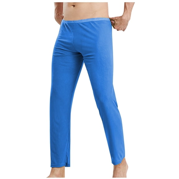 Men's Mesh Yoga Pants See Through Loose Fit Workout Pants Blue