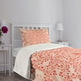 thumbnail image 5 of Ambesonne Mandala Quilted Bedspread Set 2 Pcs, Rural Meadow Wild Flowers, Twin Size, Peach Salmon, 5 of 6