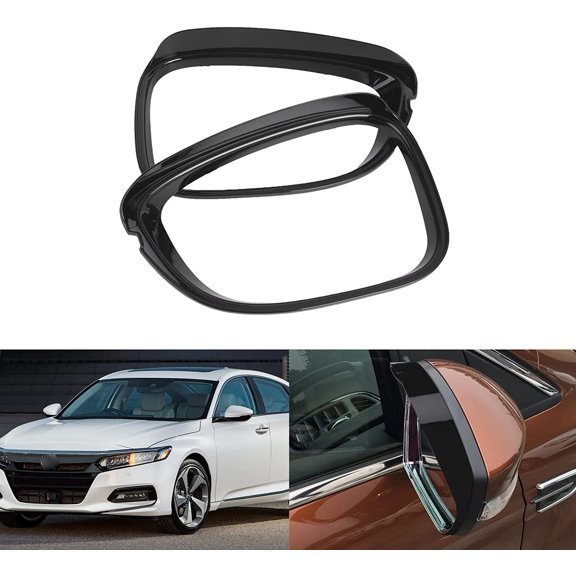 Xotic Tech Side Mirror Rearview Eyebrow Frame Cover Trim, Glossy Black, Compatible with Honda Accord 10th Gen 2018-2022