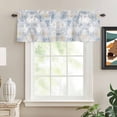 thumbnail image 2 of Blue Beige Floral Kitchen Valances for Windows, Vintage Smear Abstract Art Bathroom Window Valances 54x18 Inch Rod Pocket Window Treatments Valance Curtains for Living Room Bedroom Decor, 2 of 9